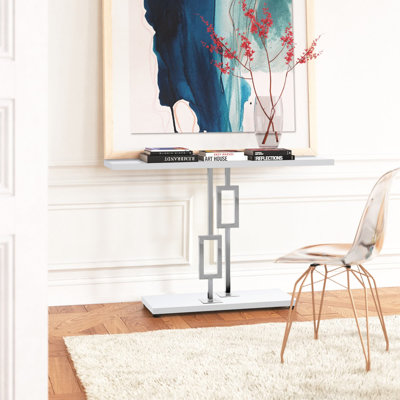 Table d'appoint Shela, console, vestibule, étroit, canapé, salon, chambre à coucher, métal