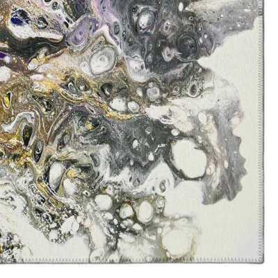 Chenille Washable Abstract Rug