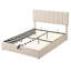 Grand lit avec revêtement beige et rangement hydraulique robuste pour une expérience relaxante-121098484-121098481