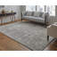 Tapis abstrait en viscose tissé à la main gris / ivoire-1377405626