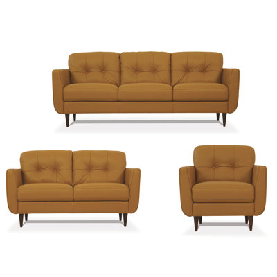 Camdan 3 - Piece Leather Living Room Set