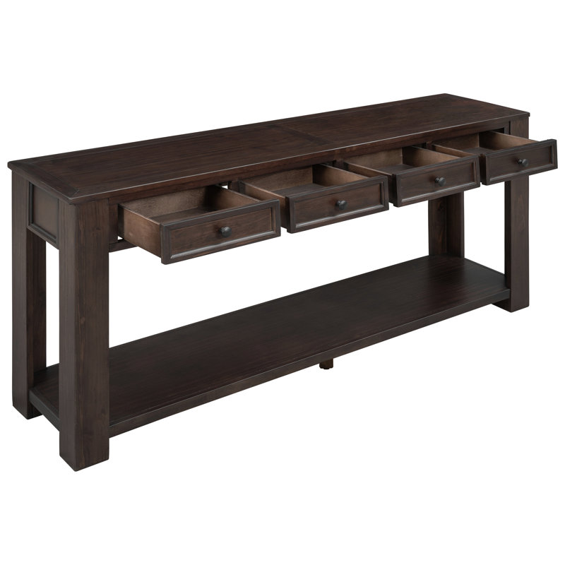 Console Table/Sofa Table With Storage Drawers And Bottom Shelf For Entryway Hallway, Espresso
