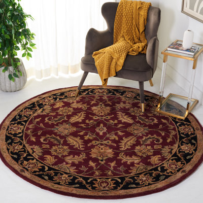 Tapis rouge / noir en laine touffeté à la main Cranmore