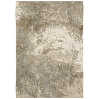 Tapis beige à motif abstrait Ronny
