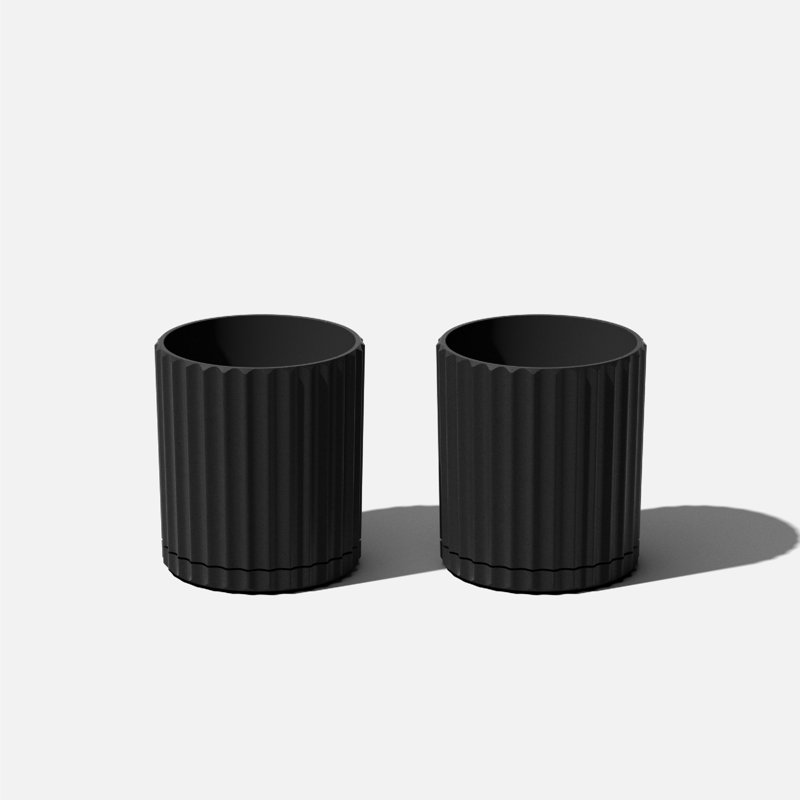 Pot à fleurs 6 "Veradek Demi Series, Noir, 2