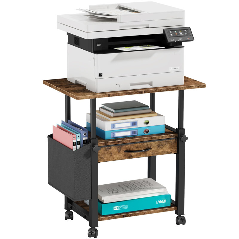 76.2cm H x 55.9cm W Printer Stand with Wheels
