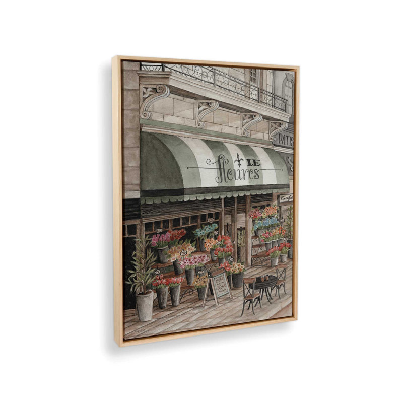 «Le Fleurs I» par Cindy Jacobs, reproduction d'art, Tanné, Toile avec cadre, L 18 po x H 24 po
