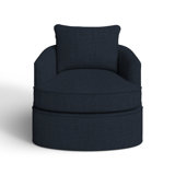 38" Wide Polyester Swivel Barrel Chair