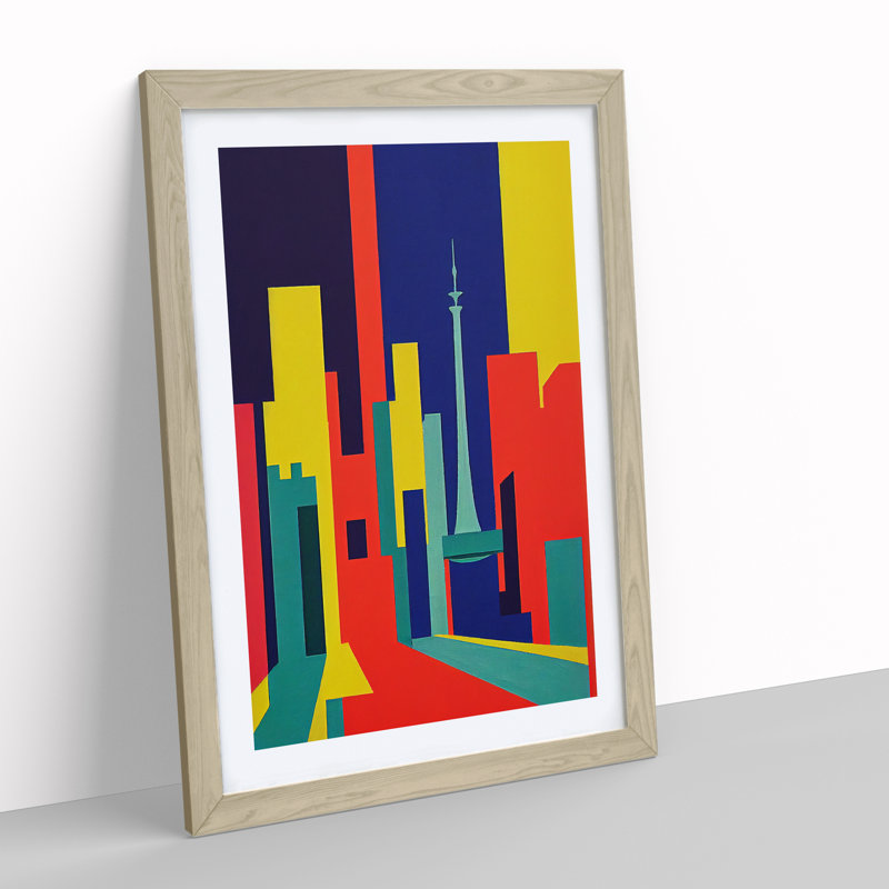 Unique Abstract Architecture No.6 Skyscraper - Single Picture Frame Print, 34cm H x 25cm W x 2cm D, Oak Framed