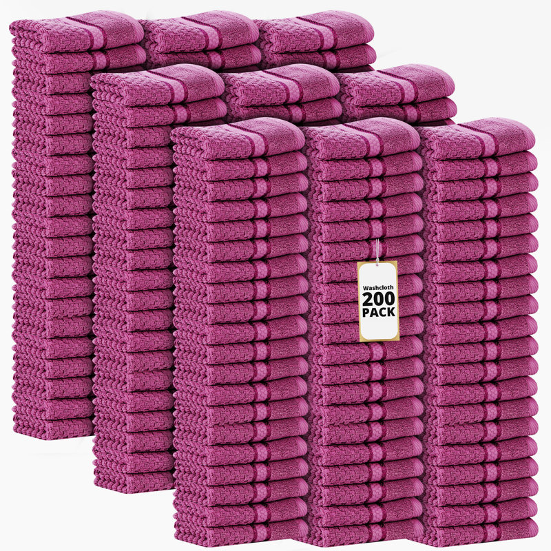 Essuie-mains texturés 100% coton Mulaayam, Mauve raisin