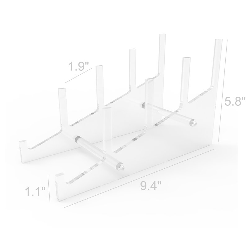 Clear Acrylic Rectangular Pedestal Plate Rack