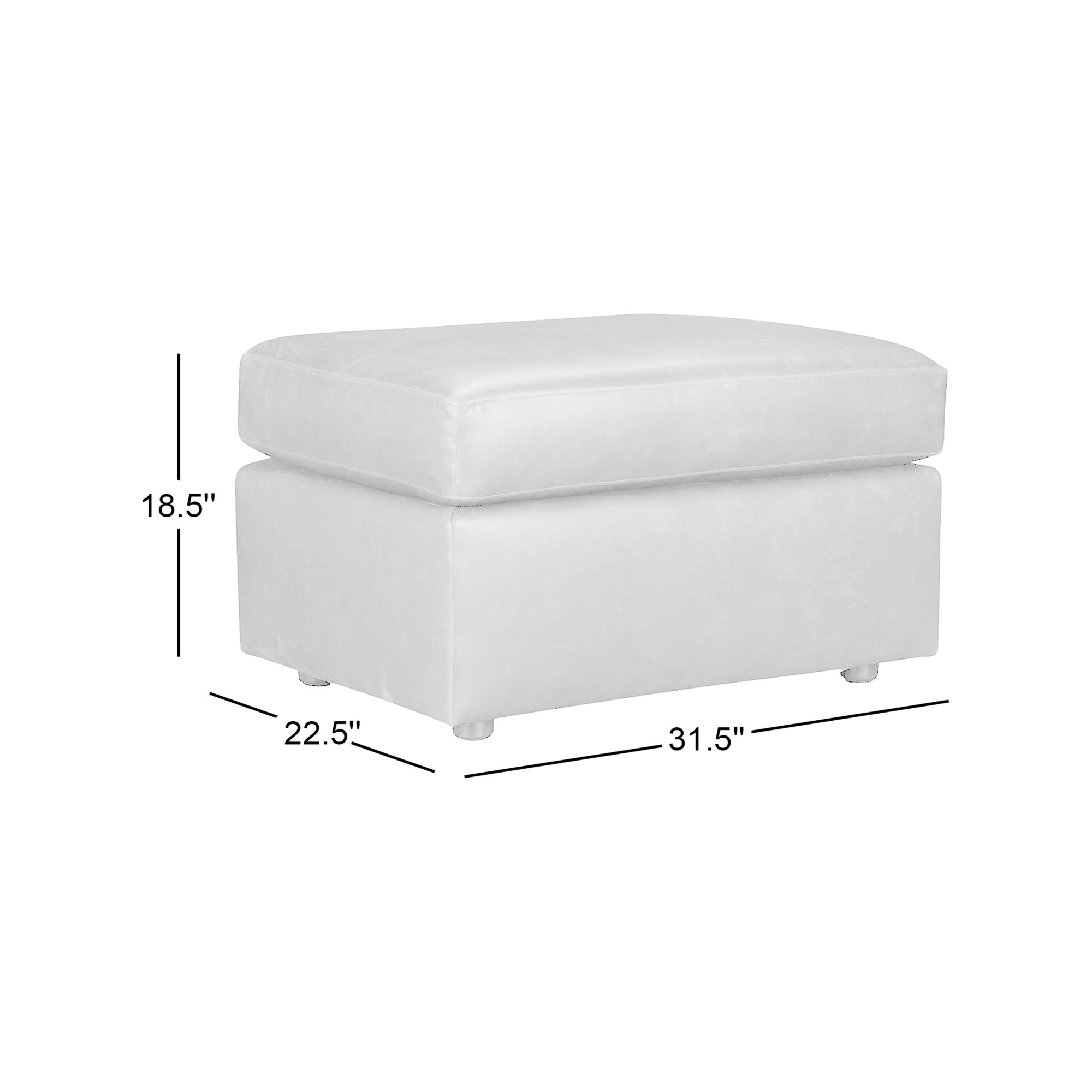 Savannah Leather Ottoman, Bruno Canyon Genuine Leather