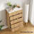 Fluted Wood Dresser, Modern 5 Drawers Dresser With Gold Handle, Wood Drawer Organizer-1708040459