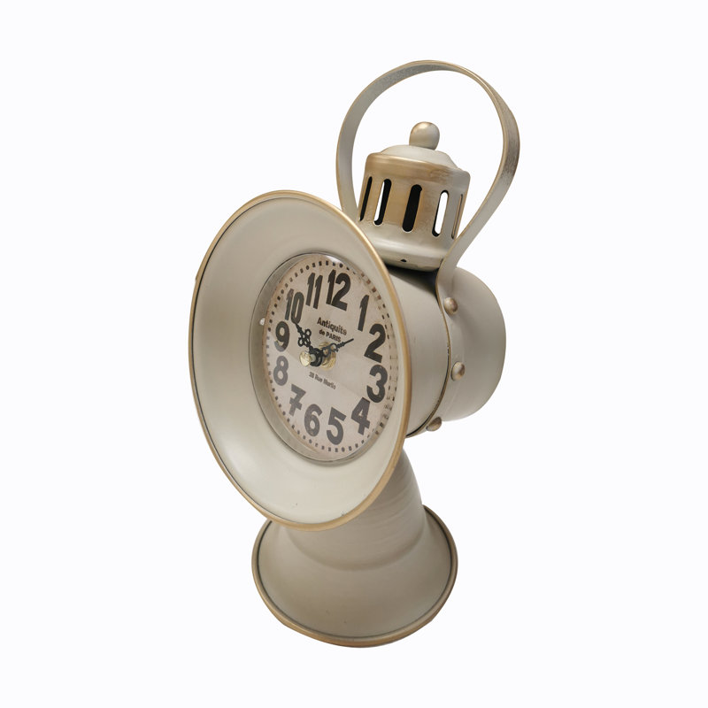 Horloge de table en acier inoxydable avec quartz en blanc