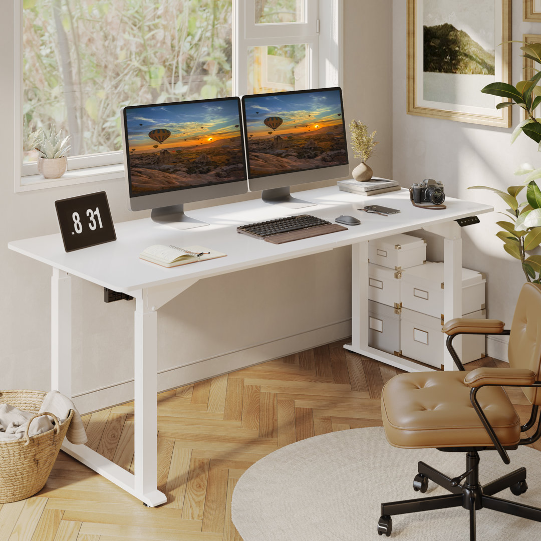 4 Legs Height Adjustable Standing Desk With Splice Board