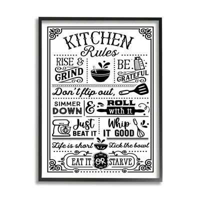 «Witty Kitchen Rules», motif à bordure rétro, estampe numérique texturée