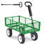 JARDIN DE JARDIN: Chariot de jardin en acier robuste d'une capacité de 900 lb, doté de panneaux latéraux amovibles pour la conversion à plat, d'une poignée réglable et de pneus de 10 pouces, idéal pour une utilisation en extérieur.