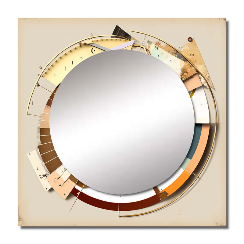 Marlyne - Miroir abstrait à spirales carrées pour décoration murale, 29 po x 29 po
