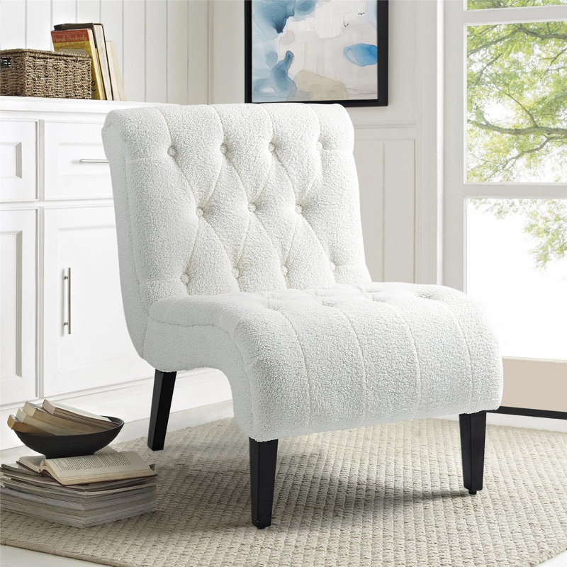 27" Wide Boucle Upholstered Lounge Chair, 1