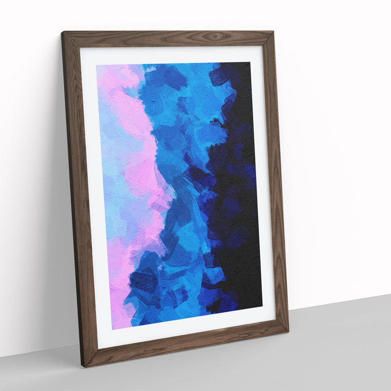 Force Of The Elements Abstract - Single Picture Frame Painting, 46cm H x 34cm W x 2cm D, Walnut