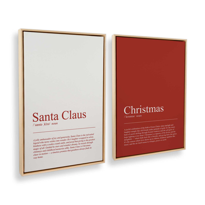 Ensemble de 2 impressions sur toile Spirit of Christmas, H 19 po x l 26 po, Impression encadrée sans passe-partout