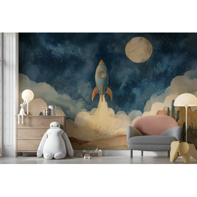 Papier peint Starry Night Rocket Desert