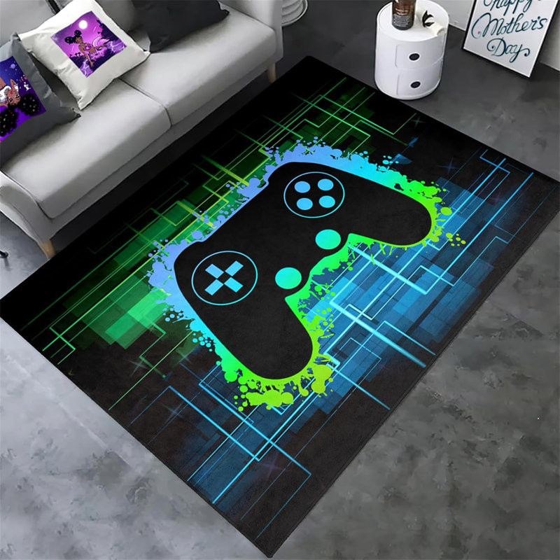 2'×3' BATATADOCE Video Game Rug For Boys - Non-Slip Gamer Area Rug, Gaming Decor For Kids Bedroom, Playroom And Gaming Spaces