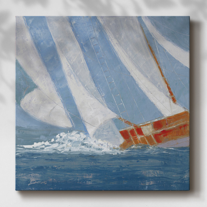 Voilier, modèle I sur toile, H 40 po x l 40 po