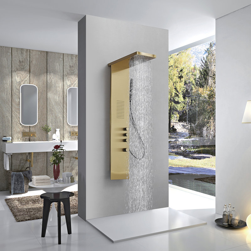 Panneau de douche 52,55 avec, Or brossé