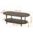 Vintage-Modern Oval 2-Tier Storage Coffee Table – Rustic Wood Finish with Sturdy Metal Legs for Living Room