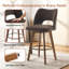 Tabouret de bar pivotant de 26 po avec support à oreilles et structure en bois massif pour îlot de cuisine (ensemble de 4, brun)-963055637