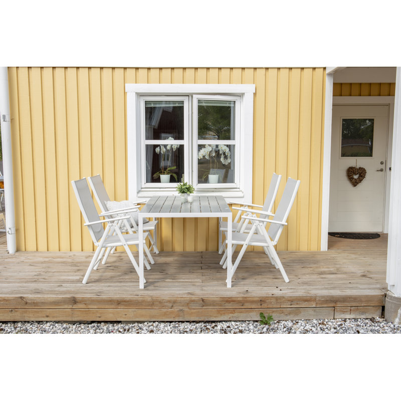 Hiran Stacking Patio Dining Armchair with Cushion, White