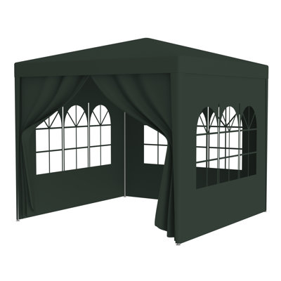 Auvent de mariage 10 pi x 10 pi pour tente de réception d'extérieur robuste + 4 murs amovibles