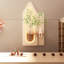 Décoration murale avec art 3D, DEL réglables, plantes simulées, vase en verre, statue de lapin, conception de bricolage, éclairage télécommandé, pour les salons modernes, couloir et pièce 3 couleurs