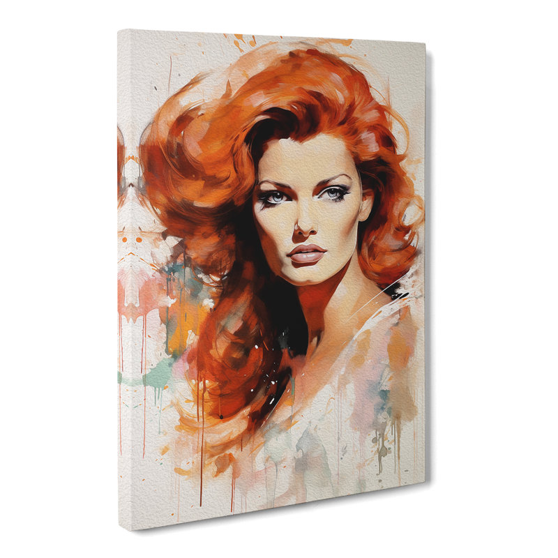 Red Headed Woman Gestural No.2 - Print, 50cm H x 35cm W x 3cm D