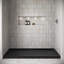 72 po x 36 po Base de douche en alcôve en acrylique noir brillant avec bonde droite, bonde incluse-115368103