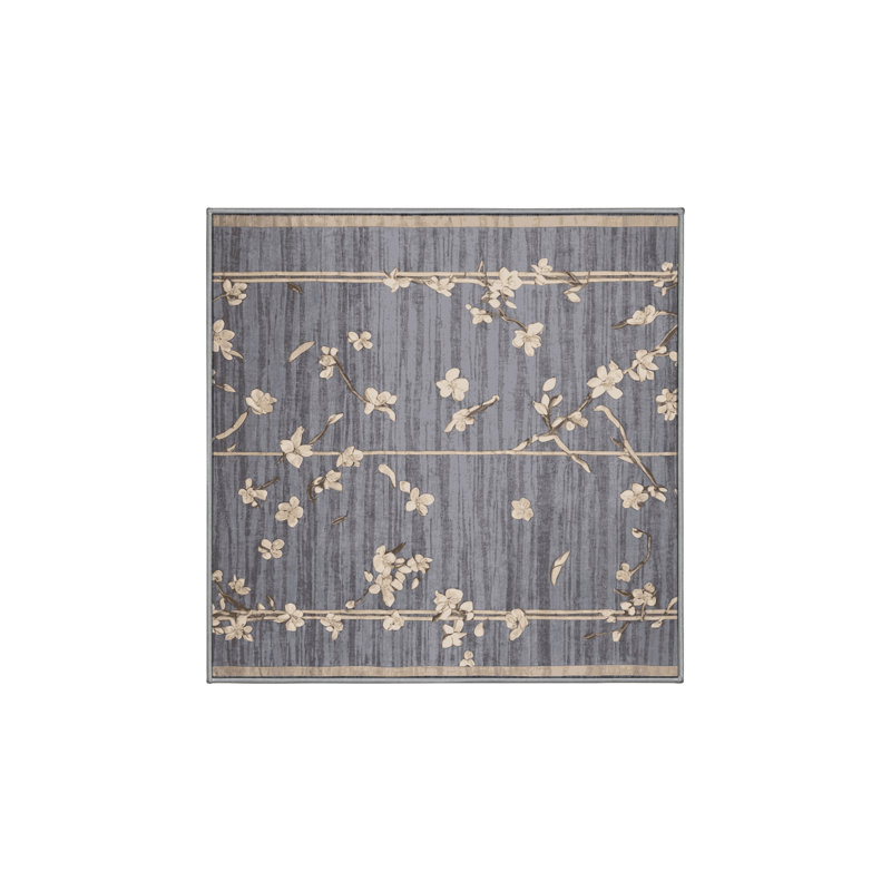 Machine Washable Pink Area Rug, Square 5'