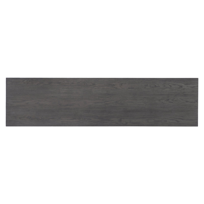 Modern Black Wood Dining Bench with Triangular Legs