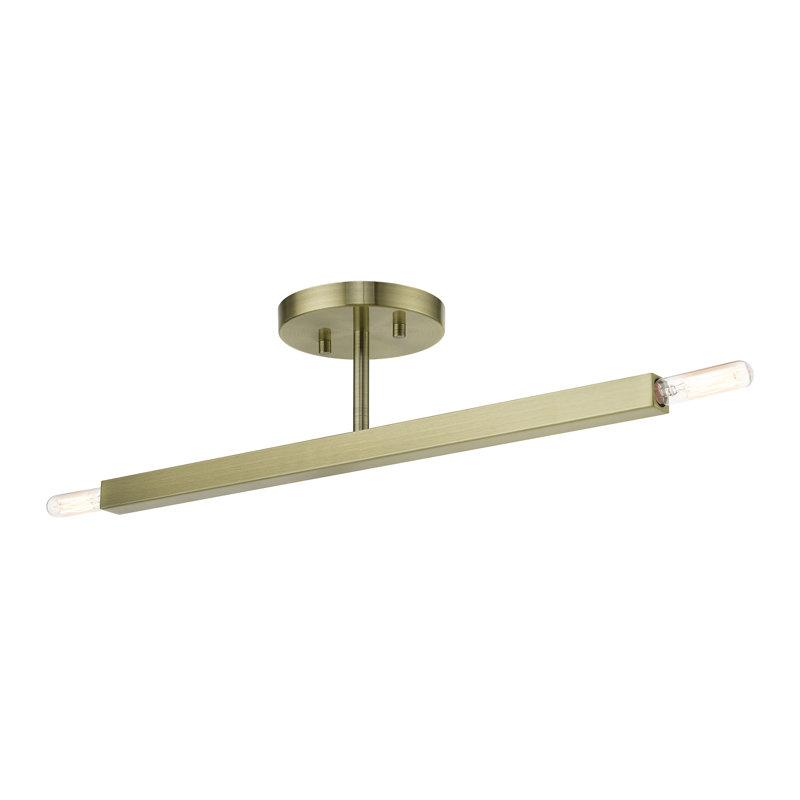 Manbir Semi Flush Mount, Anitque Brass