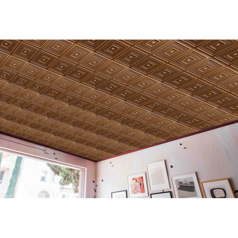Carreau de plafond en PVC 2 pi x 2 pi Falkirk Perth, Or antique