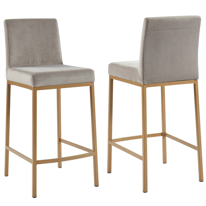 Barquentine Upholstered Counter Stool, Matte Gold