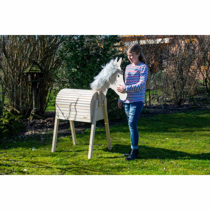 Large Play Horse "Amadeus", Natural-Coloured Vaulting Horse For Children, 108X48X137 Cm, Natural