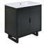Meuble-lavabo simple 29,5 po avec plateau en résine Cherukumilli-1079787369