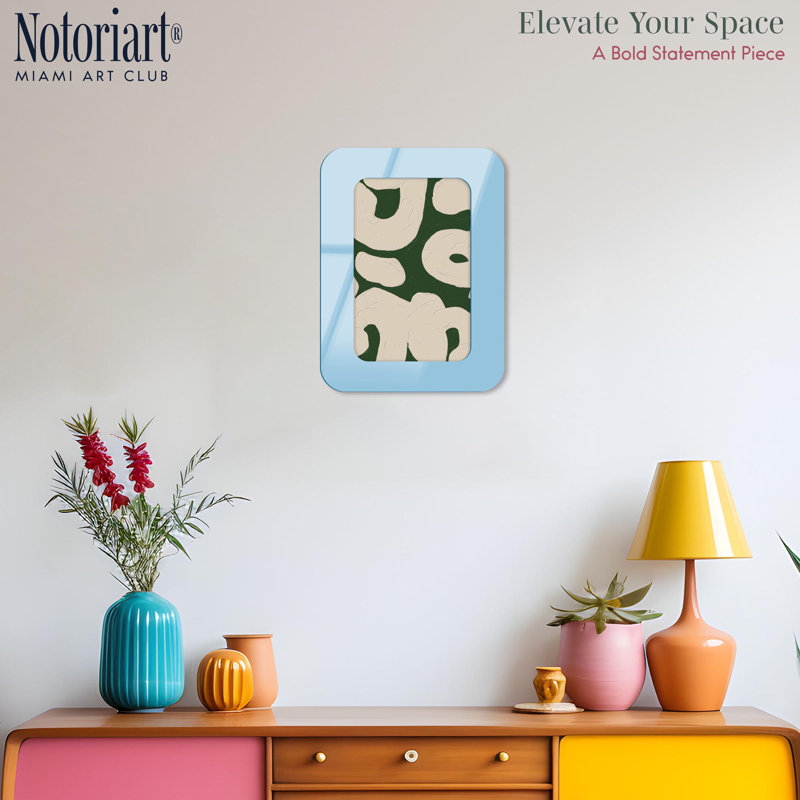 Cadre mural en acrylique gaucher par NOTORIART, 18.5" H x 13.5" W, Bleu clair, Arrondi