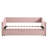 Pink Upholstered Twin Daybed With King Size Pop Up Trundle Function-889433232