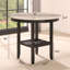 Ensemble de salle à manger 5 pièces à hauteur de comptoir Mella - Table ronde en faux marbre avec 4 tabourets Parsons en velours gris