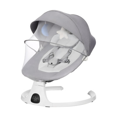 Electric Baby Swing with Bluetooth, Portable Infant Rocker with 5 Motion Levels and Side-to-Side Sway