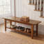 Upholstered Bench with Shelves