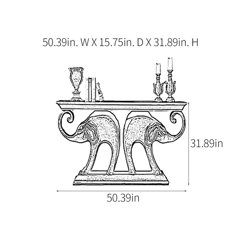 Console Classical Art, H 31,89 po x l 50,39 po x P 15,75 po
