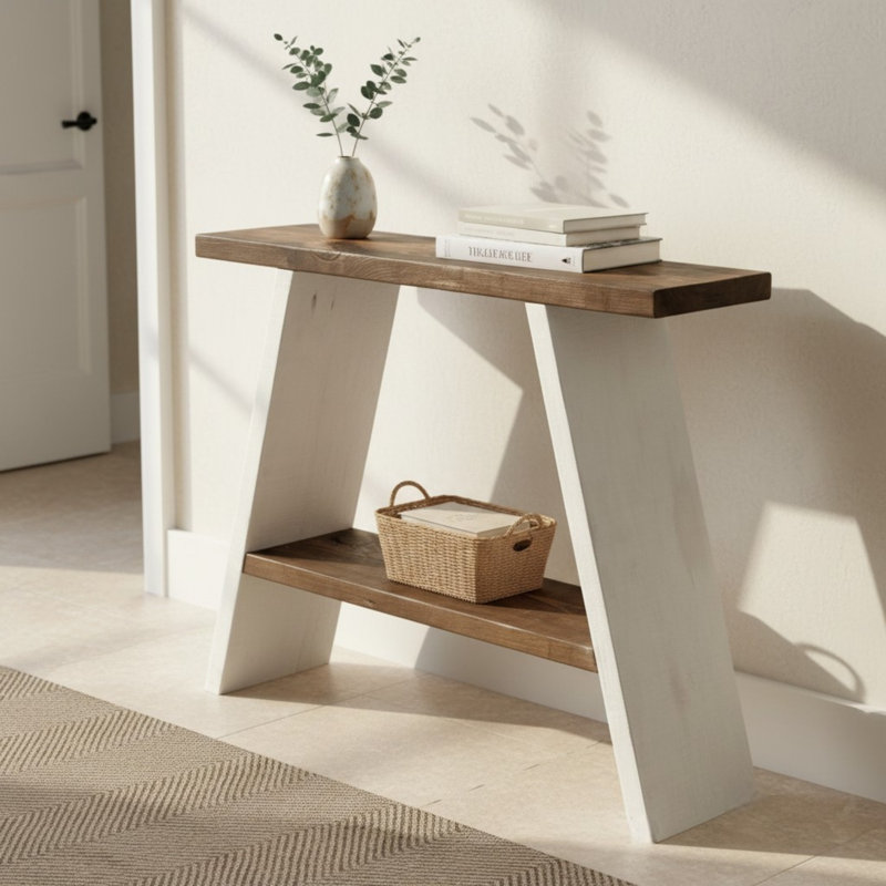 Console Summit | Table d'entrée avec tablette de rangement Farmhouse